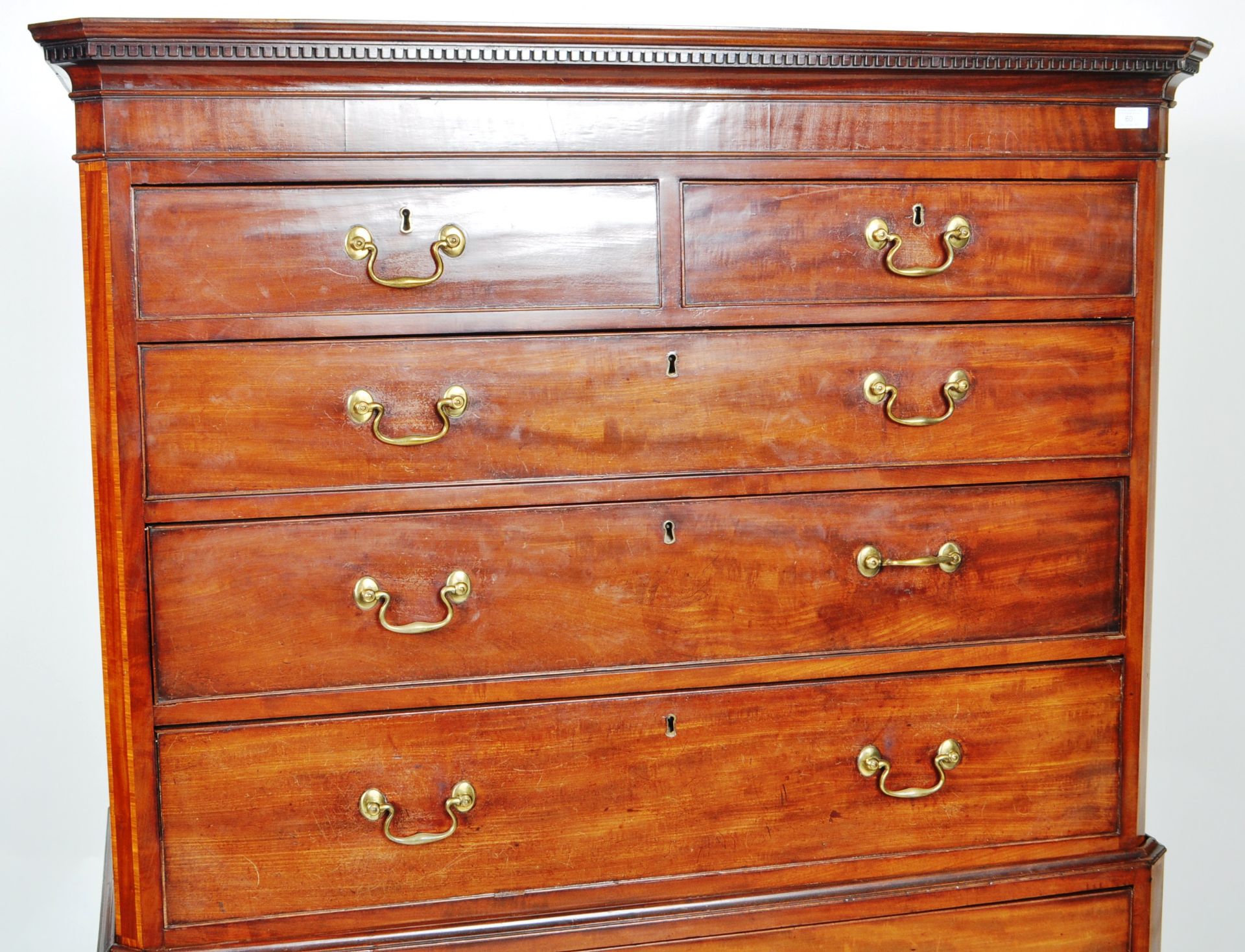 GEORGE III MAHOGANY CHEST ON CHEST OF DRAWERS - Image 2 of 11