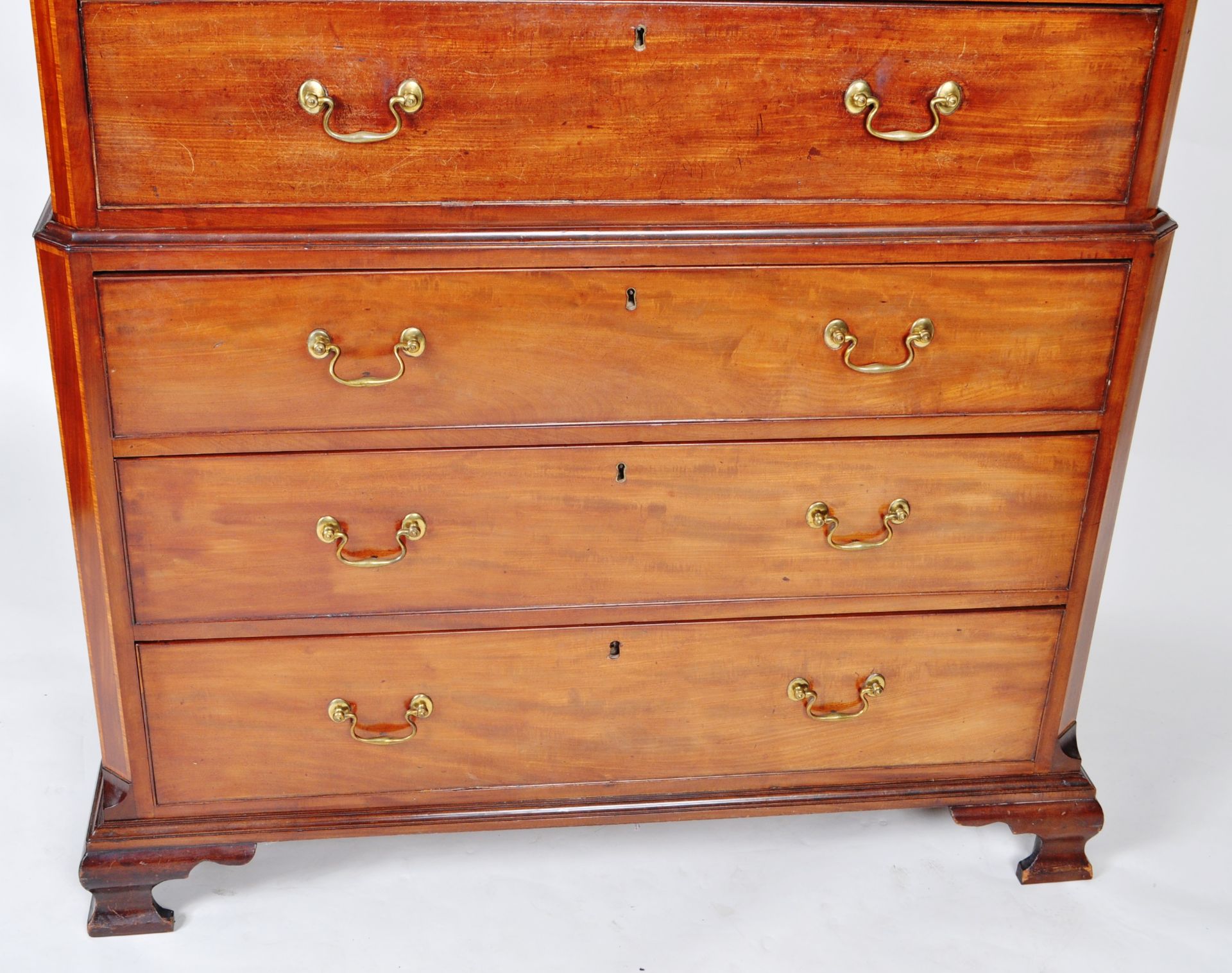 GEORGE III MAHOGANY CHEST ON CHEST OF DRAWERS - Image 3 of 11