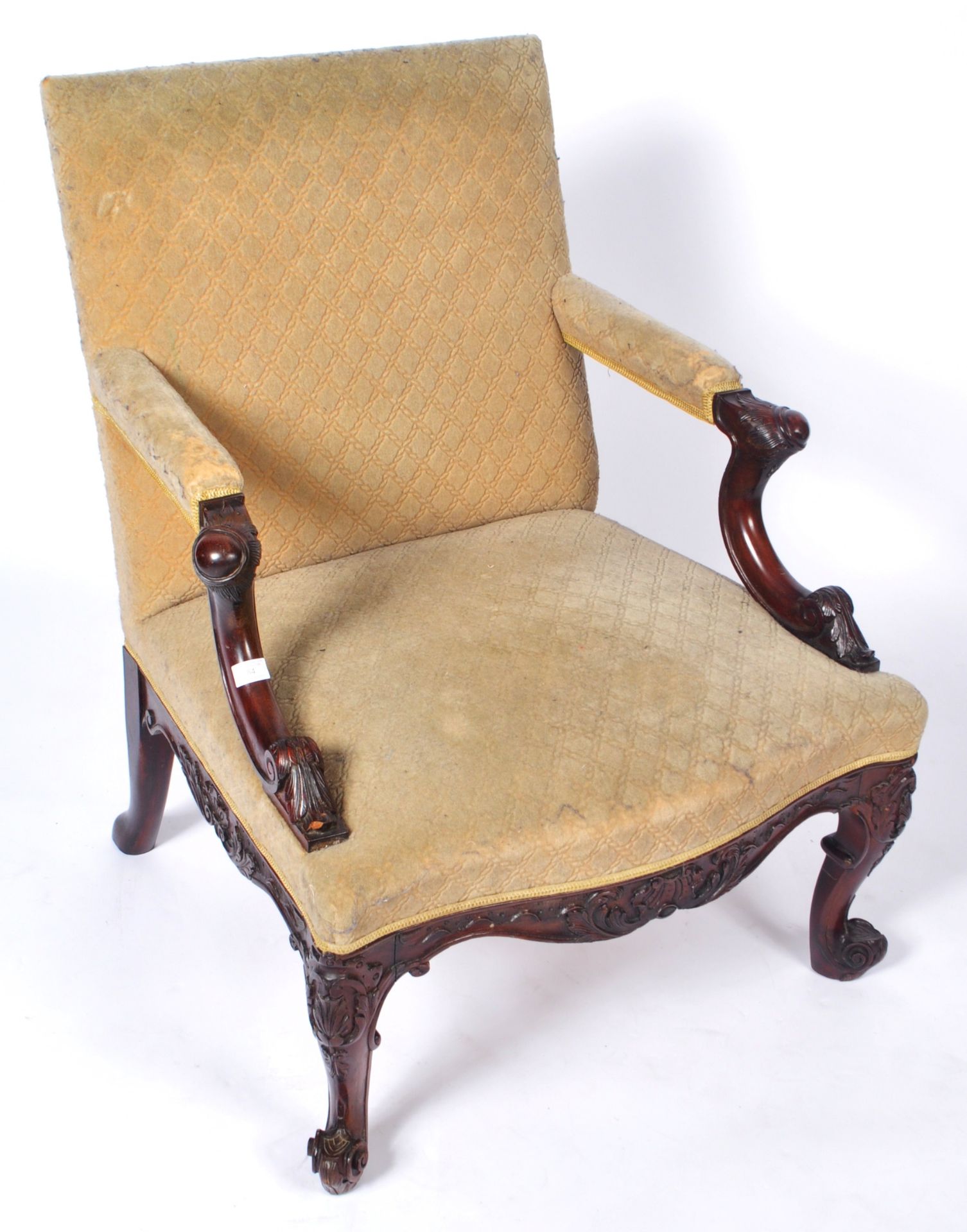 19TH CENTURY CARVED GAINSBOROUGH ARMCHAIR - Image 2 of 8