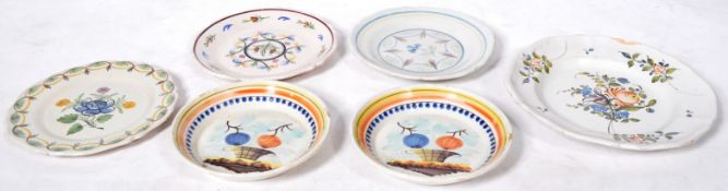 SELECTION OF 18TH / 19TH FRENCH FAIENCE TIN GLAZED PLATES