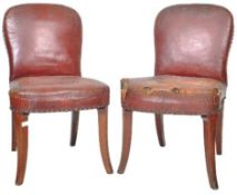 PAIR OF 19TH CENTURY LEATHER SIDE CHAIRS