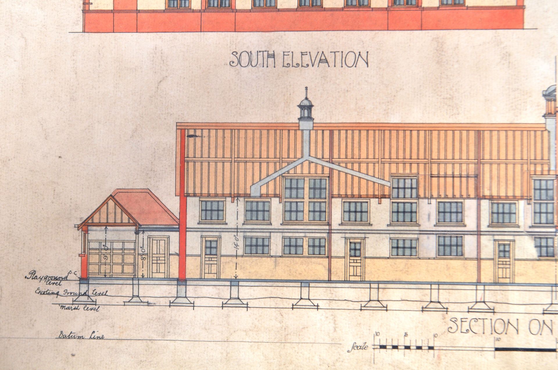 TWO EDWARDIAN ROSETTA ROAD SCHOOL BUILDING PLANS - Bild 8 aus 15