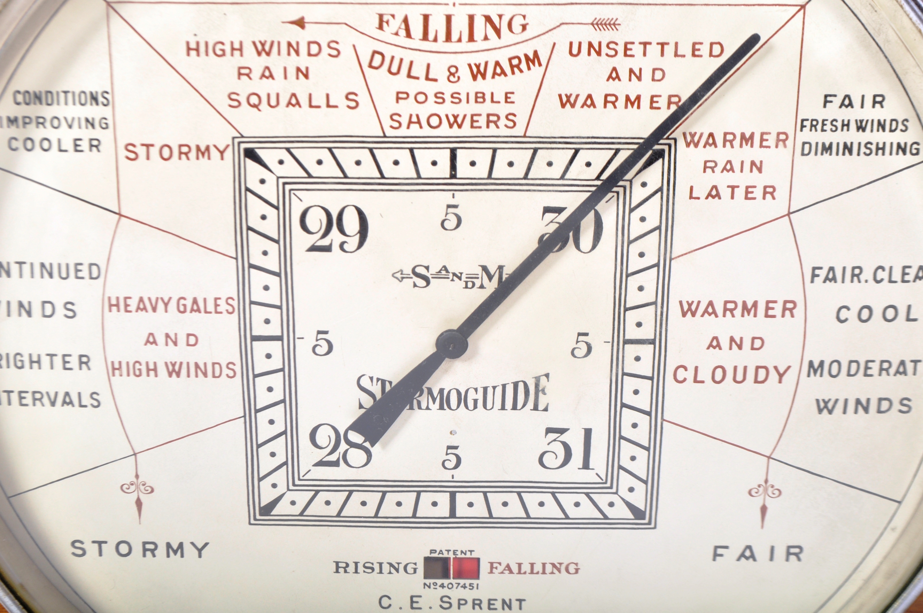 SHORT & MASON STORMOGUIDE BAROMETER - Image 3 of 7