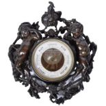 19TH CENTURY BRONZE CASED BAROMETER