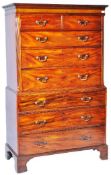18TH CENTURY GEORGE III MAHOGANY CHEST ON CHEST