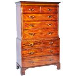 18TH CENTURY GEORGE III MAHOGANY CHEST ON CHEST