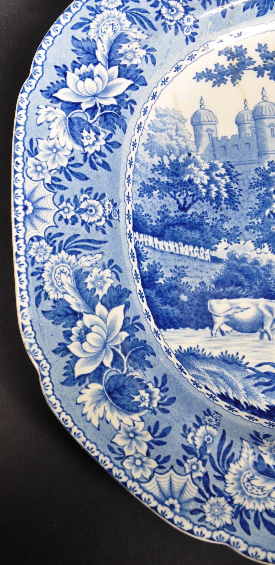 GEORGE III SWANSEA POTTERY LADIES OF LLANGOLLEN PLATTER - Image 3 of 9