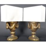 PAIR OF ART DECO GILT RESIN TABLE LAMP LIGHTS OF URN FORM