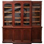 LARGE 19TH CENTURY VICTORIAN BREAKFRONT BOOKCASE