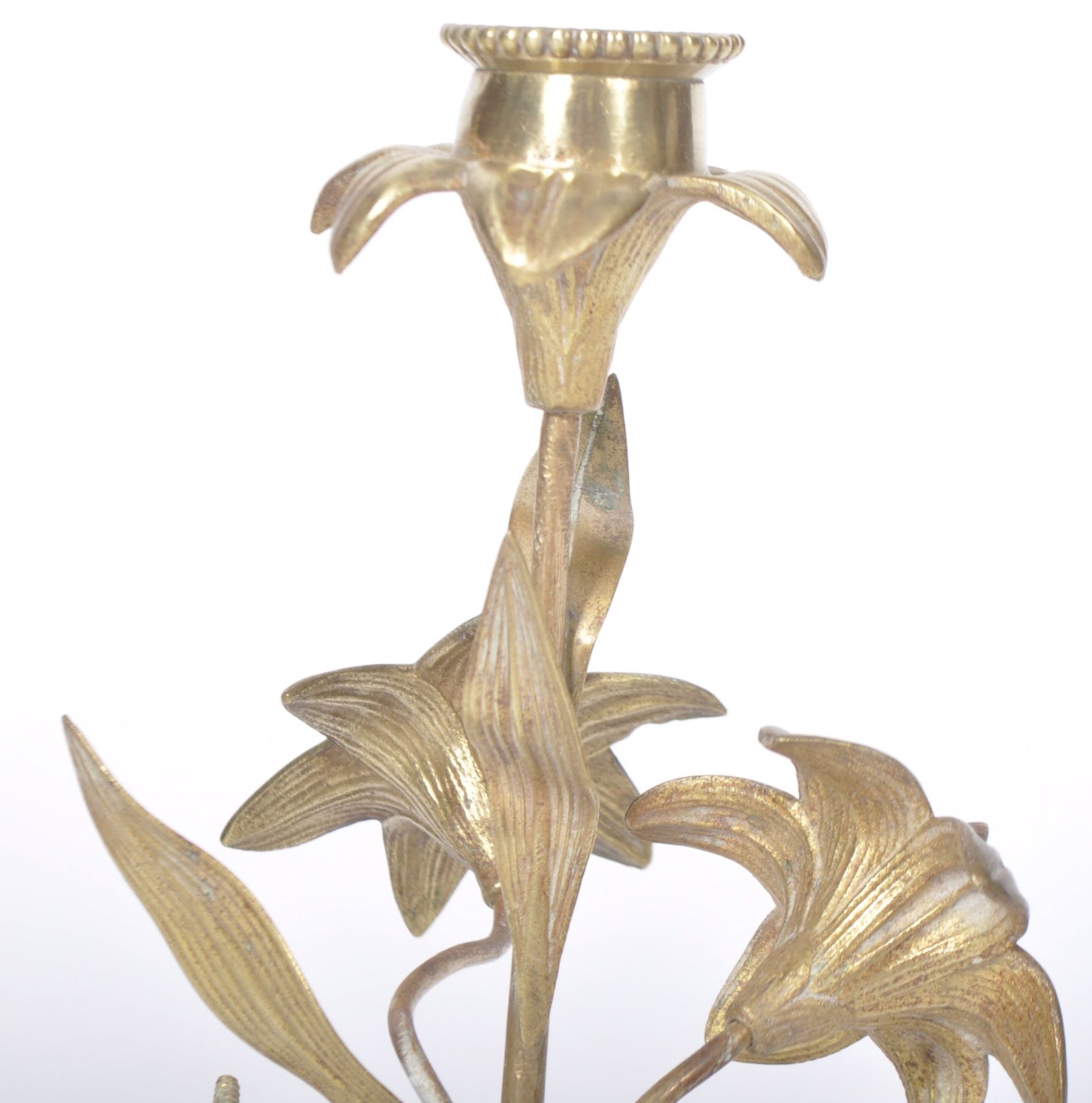 MATCHING PAIR OF 19TH CENTURY FRENCH BRASS CANDLESTICKS - Image 5 of 7
