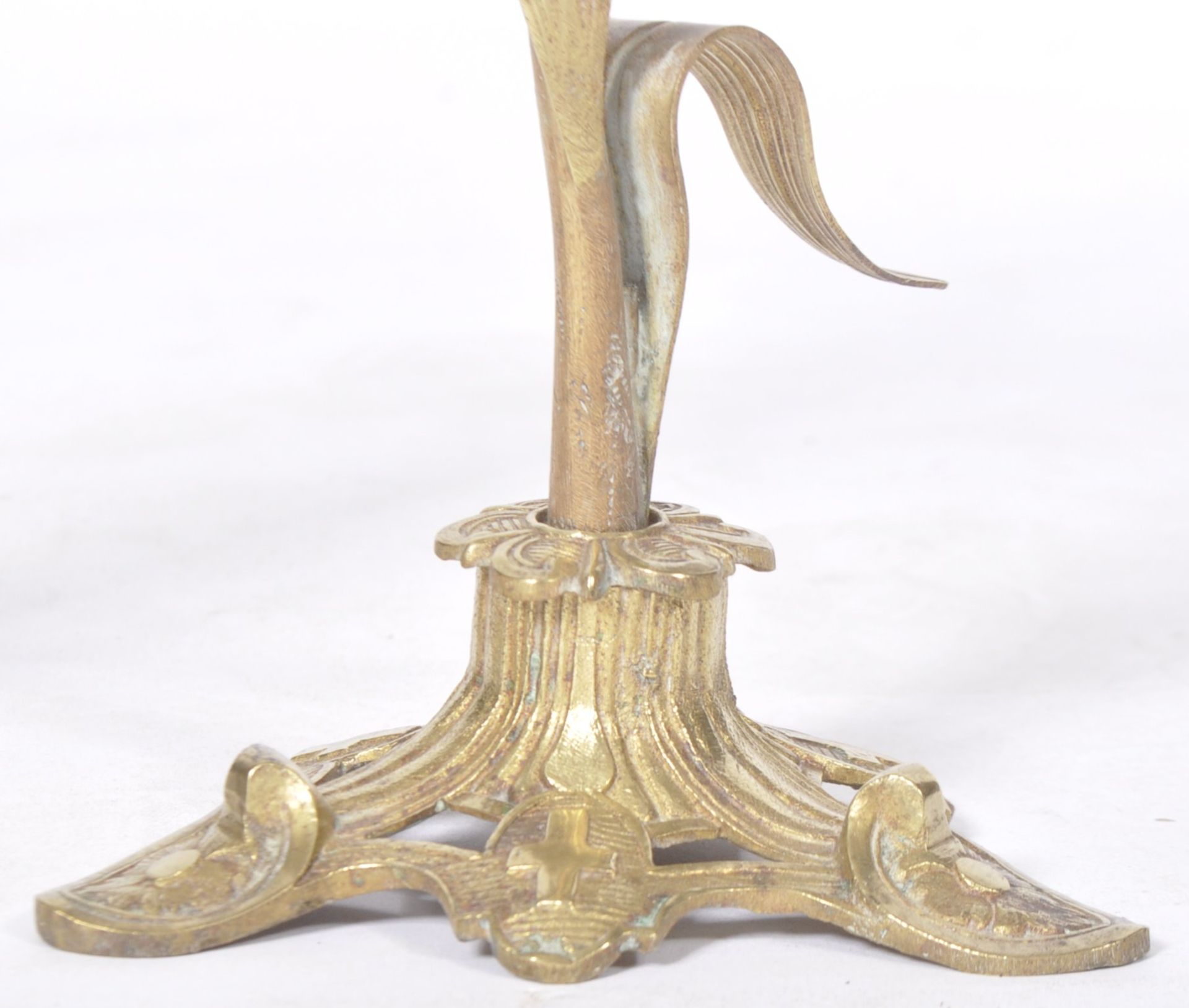MATCHING PAIR OF 19TH CENTURY FRENCH BRASS CANDLESTICKS - Image 7 of 7