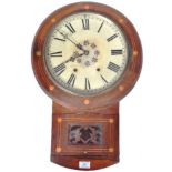 19TH CENTURY AMERICAN ROSEWOOD DROP-DIAL CLOCK