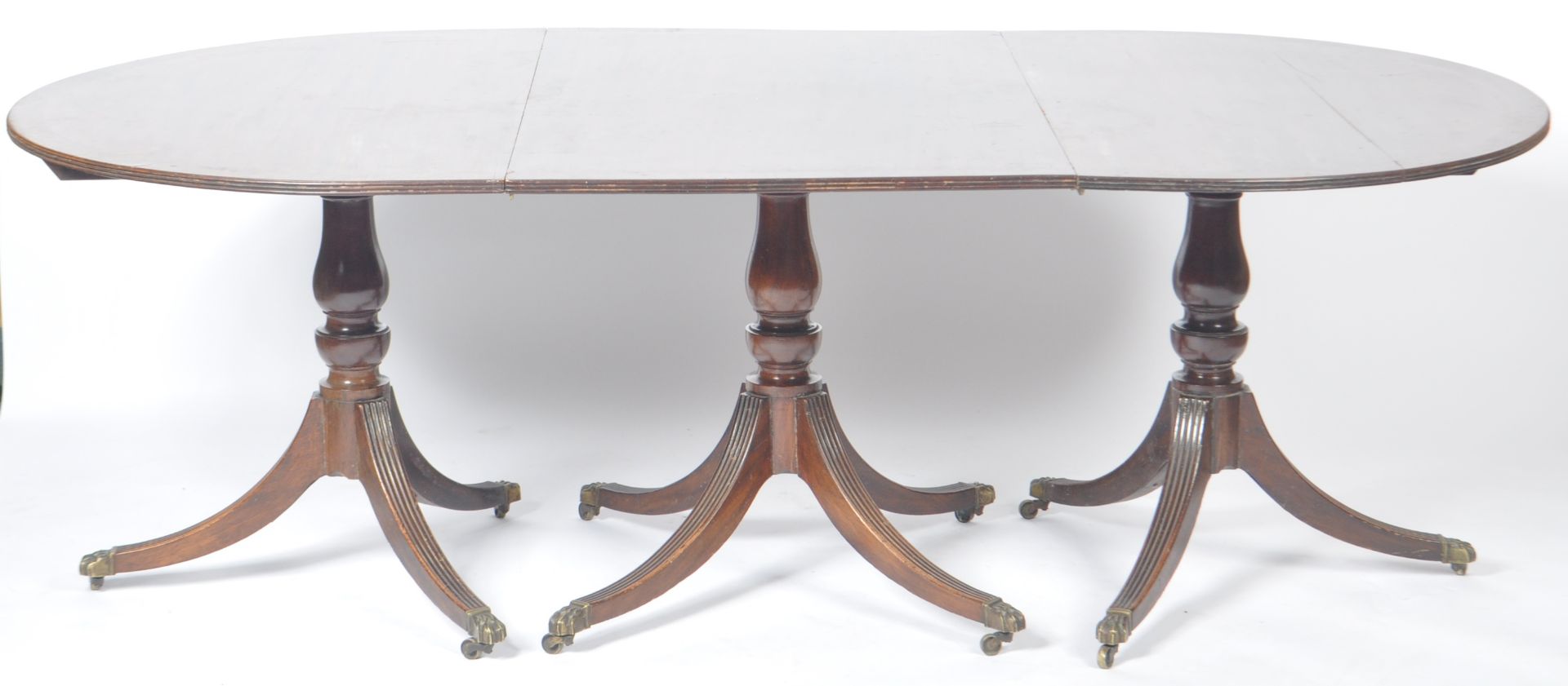 REGENCY PERIOD PEDESTAL DINING TABLE WITH TEN CHAIRS - Image 2 of 11