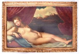 18TH CENTURY OIL PAINTING SET WITHIN A 19TH CENTURY FRAME