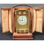 20TH CENTURY BRASS CASED CARRIAGE CLOCK AND CASE