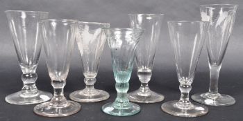 COLLECTION OF SEVEN EARLY 19TH CENTURY DWARF ALE GLASSES