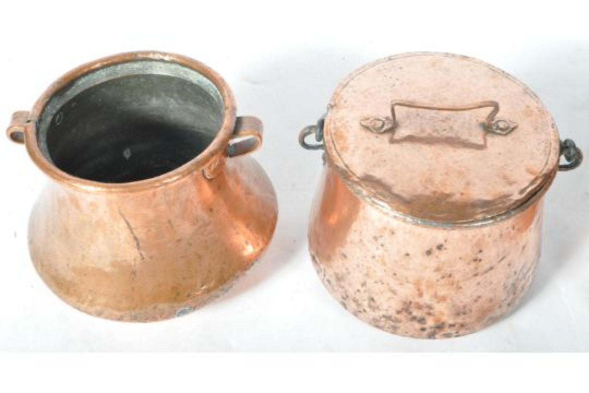 COLLECTION OF 18TH CENTURY COPPER COOKING PANS - Image 3 of 6