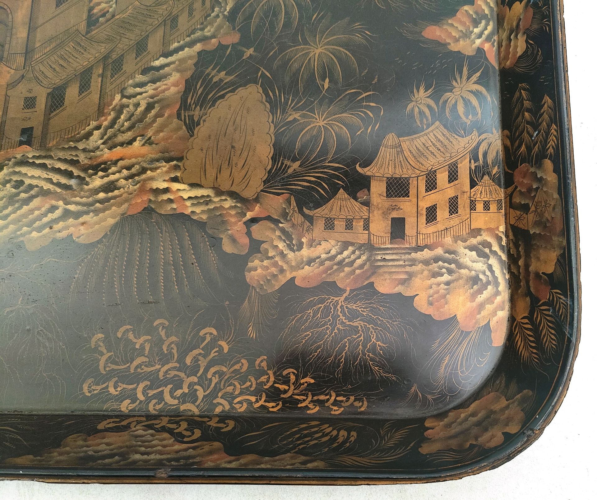 LARGE 19TH CENTURY REGENCY CHINOISERIE TRAY - Image 6 of 6