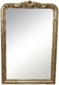 LARGE 19TH CENTURY GESSO OVERMANTEL MIRROR