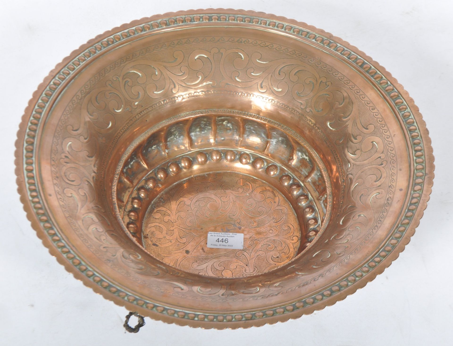 LARGE 19TH CENTURY DUTCH COPPER OFFERINGS BOWL - Image 2 of 6