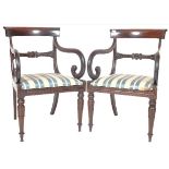 PAIR OF REGENCY MAHOGANY GILLOW MANNER ARMCHAIRS