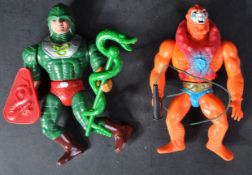 MASTERS OF THE UNIVERSE - BEAST MAN & KING HISS VINTAGE ACTION FIGURES