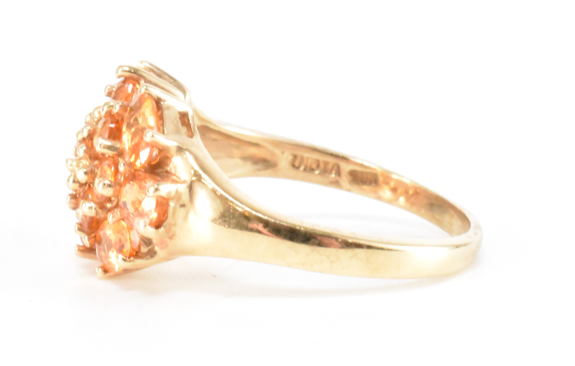 GOLD & CITRINE CLUSTER RING - Image 2 of 6