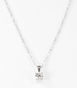 HALLMARKED 18CT WHITE GOLD & DIAMOND PENDANT NECKLACE