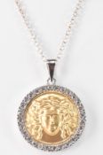 GOLD MEDUSA PENDANT & SILVER NECKLACE CHAIN