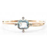 VICTORIAN GOLD AQUAMARINE & DIAMOND BRACELET