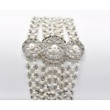 BELLE EPOQUE PEARL AND DIAMOND MESH BRACELET