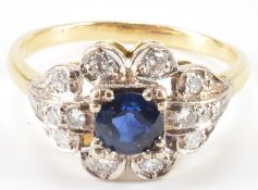 VINTAGE GOLD SAPPHIRE & DIAMOND RING