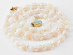 VINTAGE OPAL & GOLD BEADED NECKLACE