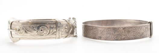 TWO VINTAGE HALLMARKED SILVER BANGLES