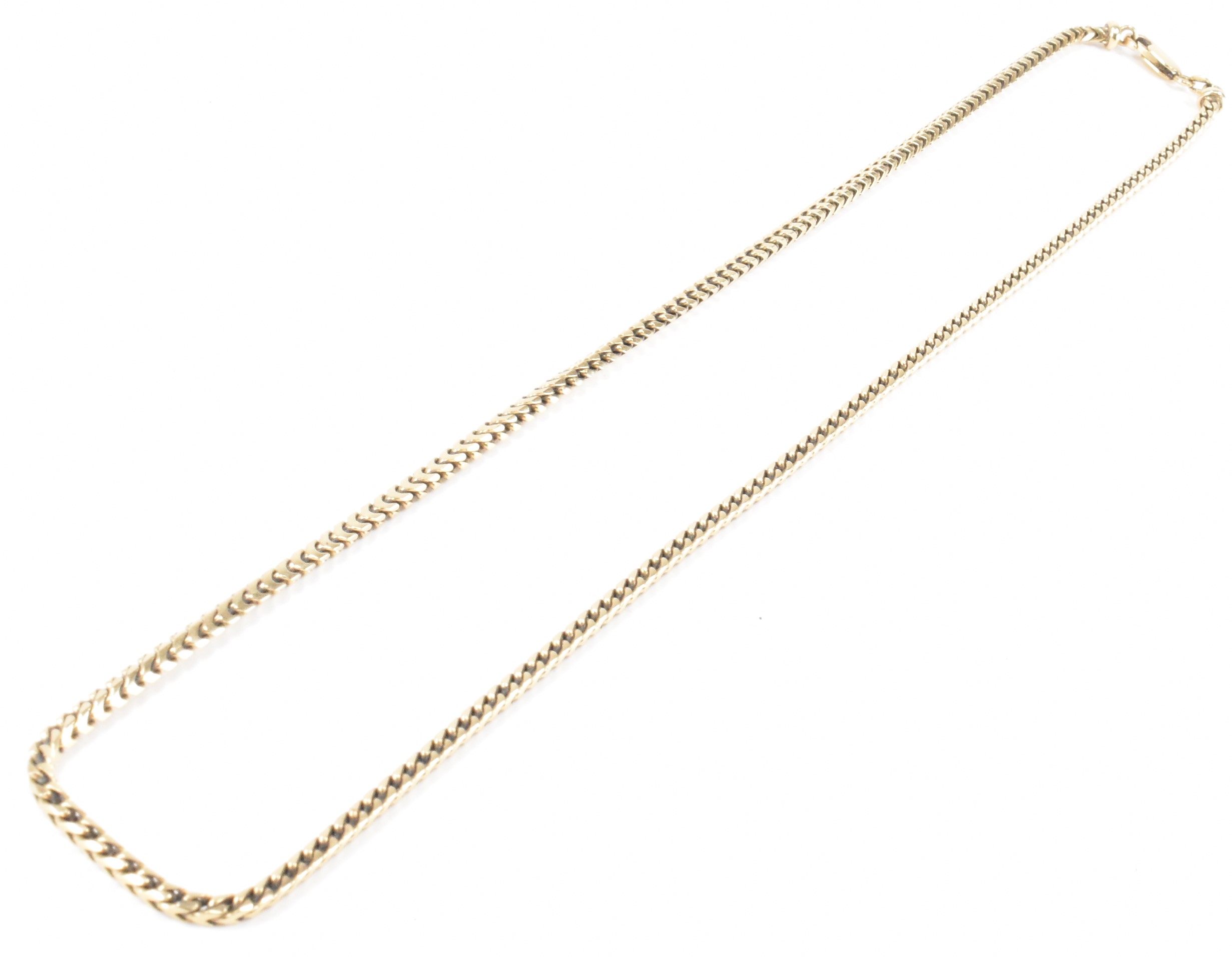 HALLMARKED 9CT GOLD FOUR SIDED CURB CHAIN