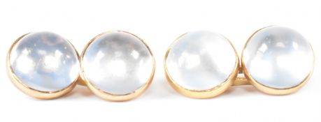 PAIR OF VINTAGE GOLD & MOONSTONE CUFFLINKS