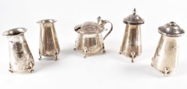 GROUP OF FIVE SILVER HALLMARKED TABLE CRUETS