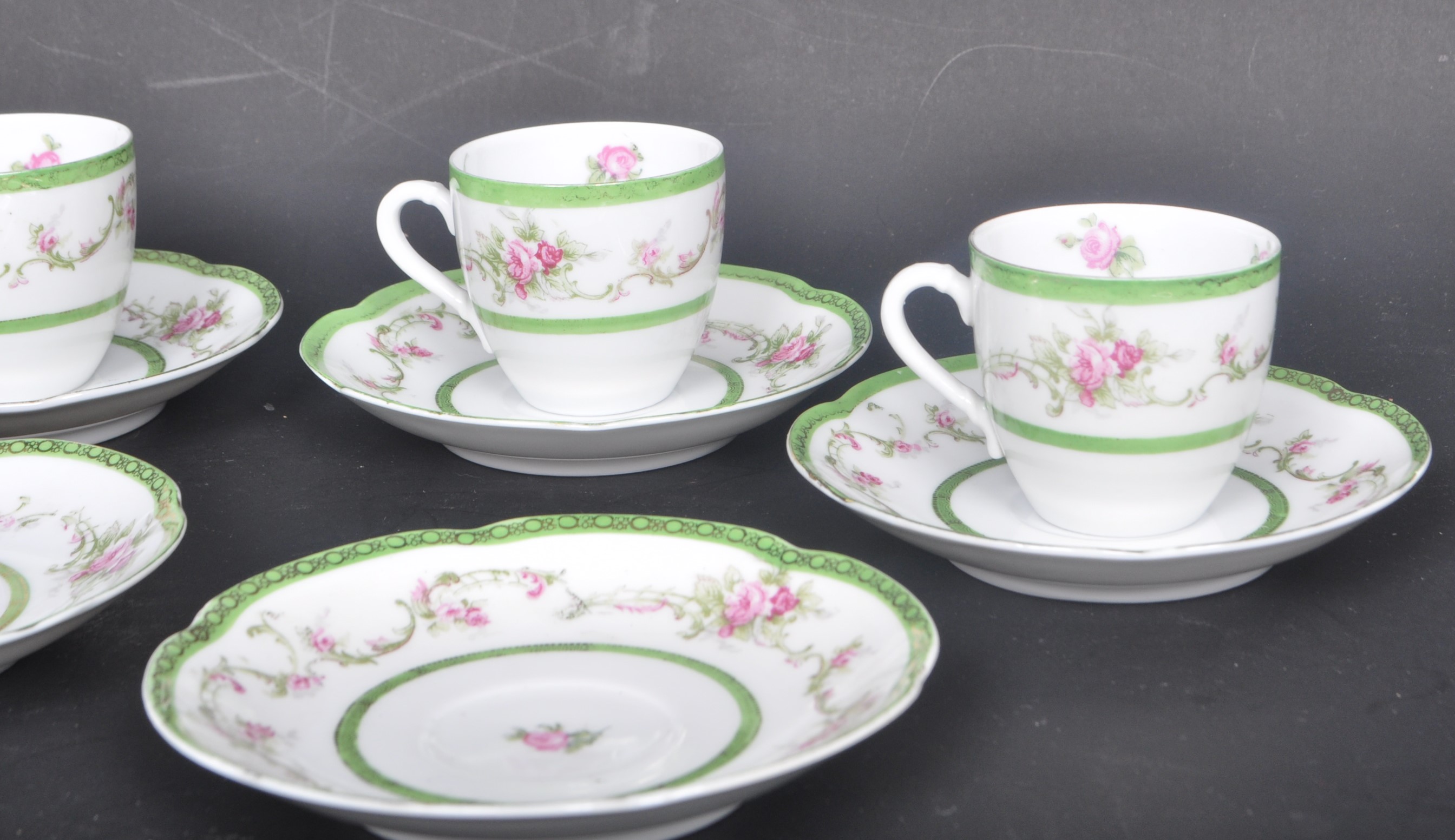 OSCAR & EDGAR GUTHERZ - ROYAL AUSTRIA - TEACUPS & SAUCERS - Image 2 of 5