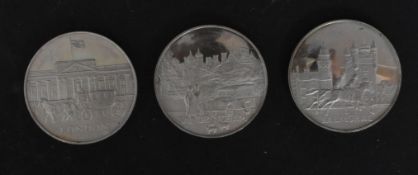 THREE 999 SILVER ROYAL SILVER JUBILEE CROWN COINS