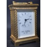 VINTAGE 20TH CENTURY BRASS CASED WM WIDDOP CARRIAGE CLOCK