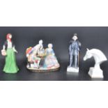 FOUR BISQUE FIGURES - BESWICK WEDGWOOD & ROYAL WORCESTER