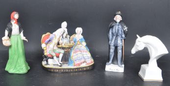 FOUR BISQUE FIGURES - BESWICK WEDGWOOD & ROYAL WORCESTER