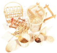 COLLECTION OF VINTAGE 20TH CENTURY BAMBOO & WICKER