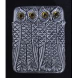 SILVER PLATE OWL VESTA CASE