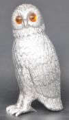 LARGE SILVER PLATE OWL SUGAR SHAKER