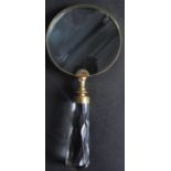 LARGE BRASS & RESIN MAGNIFYINGH GLASS