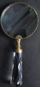 LARGE BRASS & RESIN MAGNIFYINGH GLASS