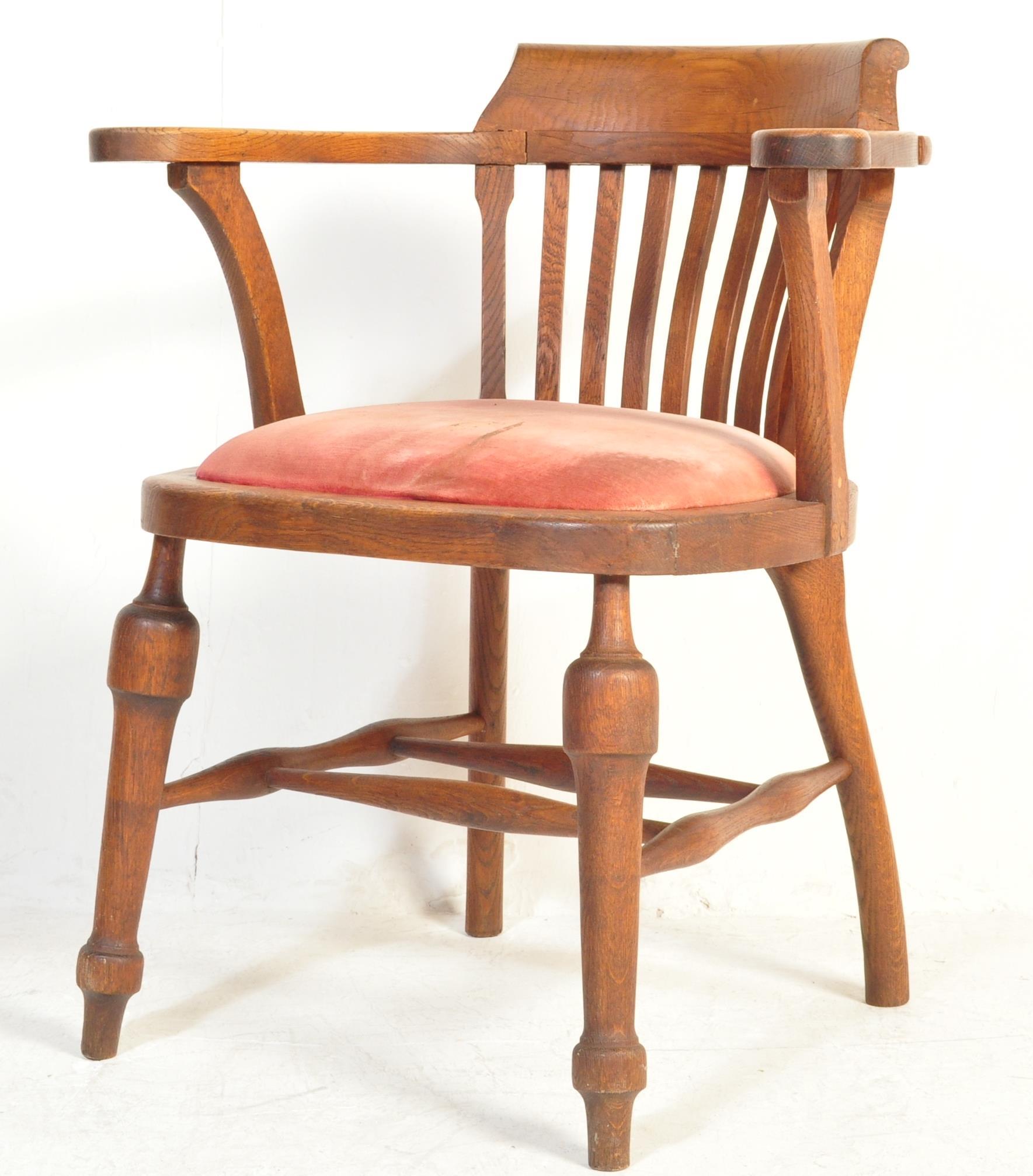 EDWARDIAN MAHOGANY INLAID UPHOLSTERED BEDROOM CHAIR - Image 5 of 5