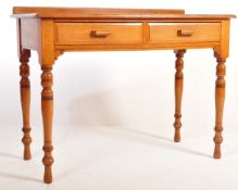 19TH CENTURY VICTORIAN OAK TWO DRAWER WRITING TABLE