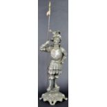 19TH CENTURY SPELTER BRONZE FIGURINE OF KNIGHT